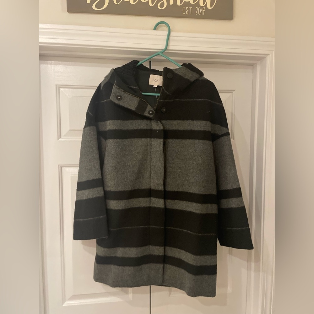 NWT Striped LOFT coat